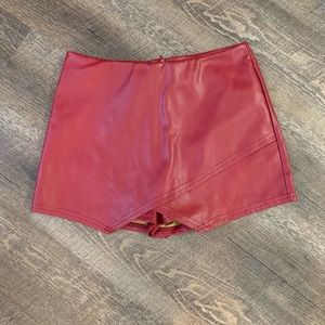 Faux Leather Skort